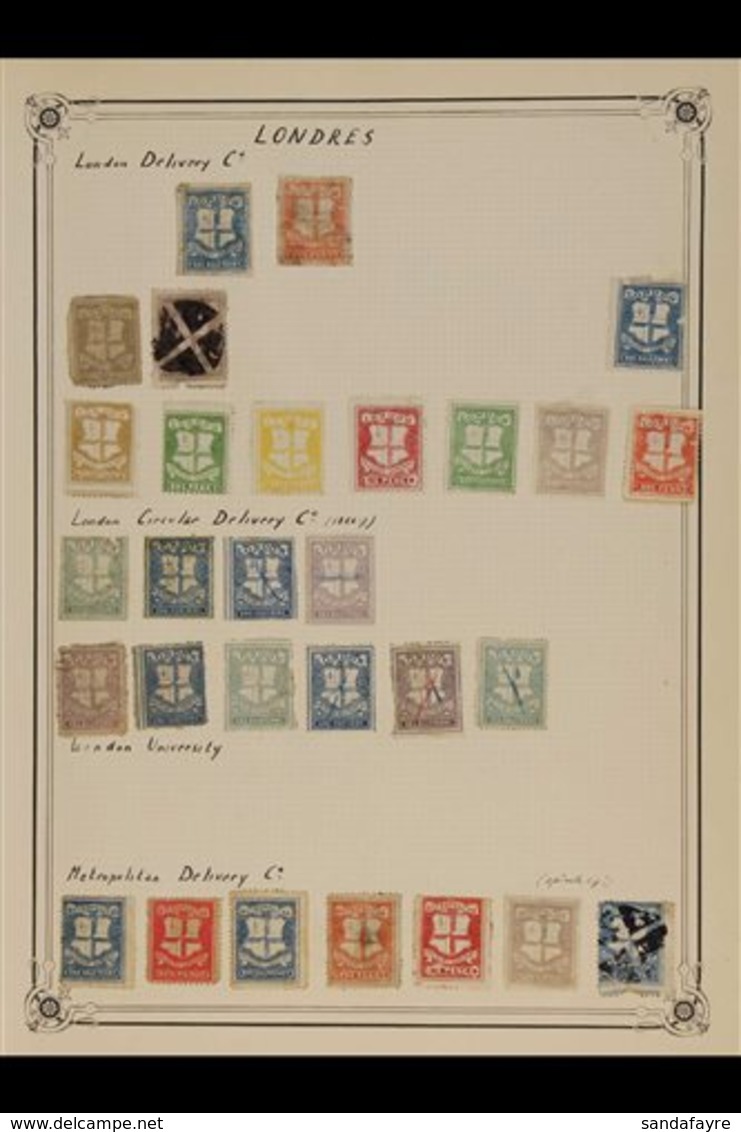 DELIVERY COMPANY STAMPS - LONDON  A Mint And Used Collection On Two Old Album Pages. With London Delivery Company, Londo - Other & Unclassified