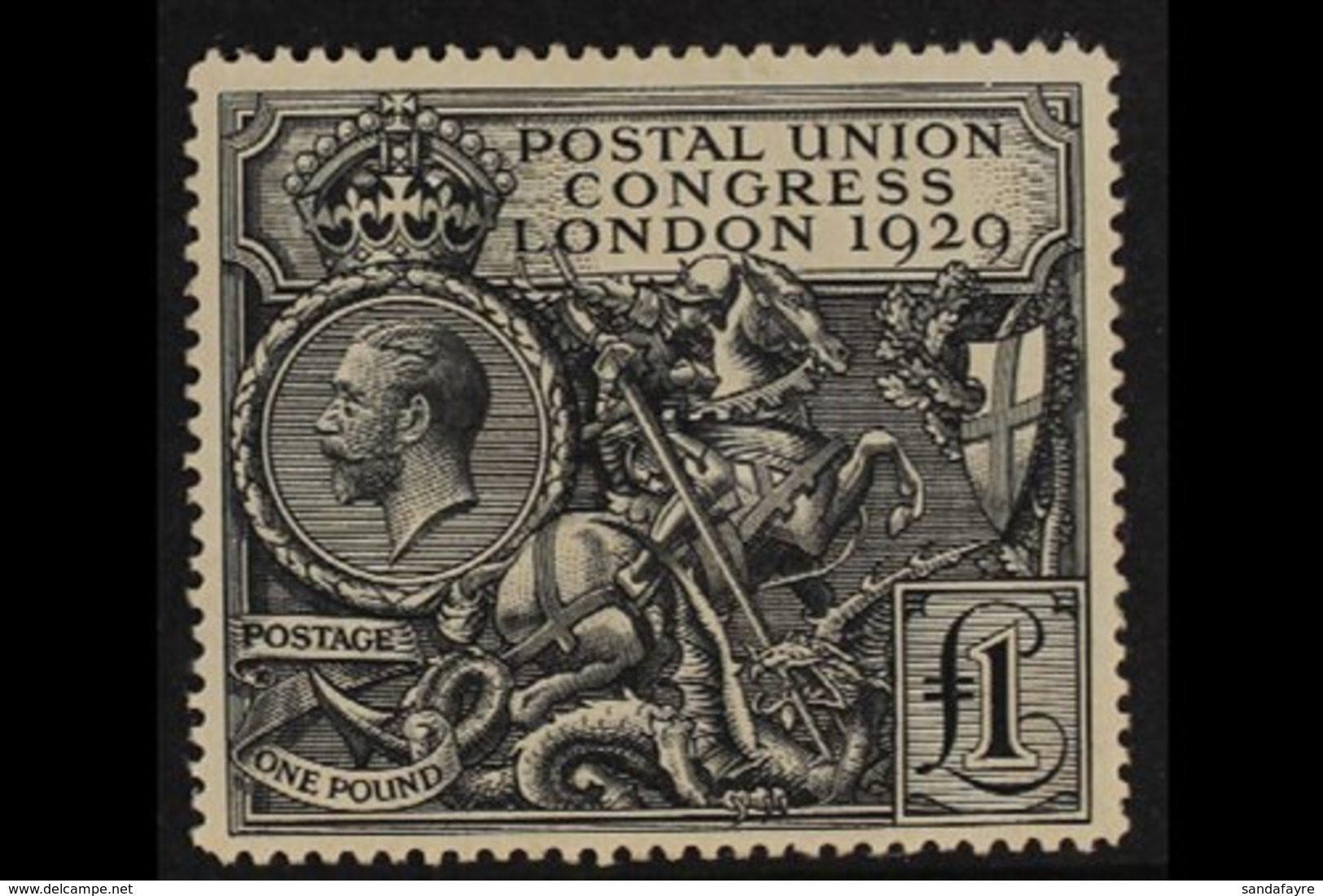 1929  £1 Black Universal Postal Union Congress, SG 438, Fine Mint, Attractive. For More Images, Please Visit Http://www. - Ohne Zuordnung