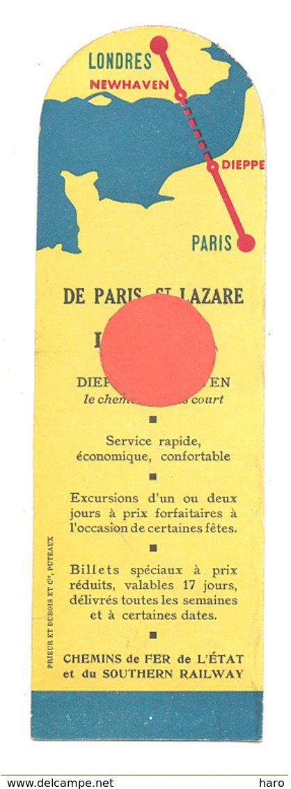 Marque-pages Publicitaire - Paris St Lazare  - Londres - Bateau, Ferries ... (b260/4 ) - Marque-Pages