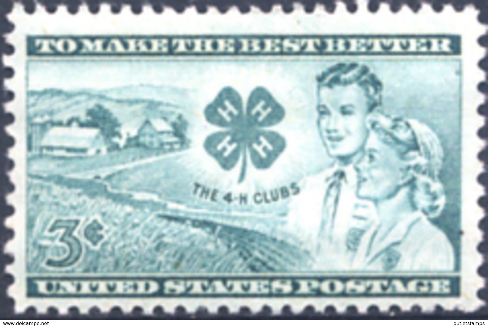 Ref. 161533 * NEW *  - UNITED STATES . 1952. CINQUENTENARIO DE LOS 4-H CLUBS - Unused Stamps