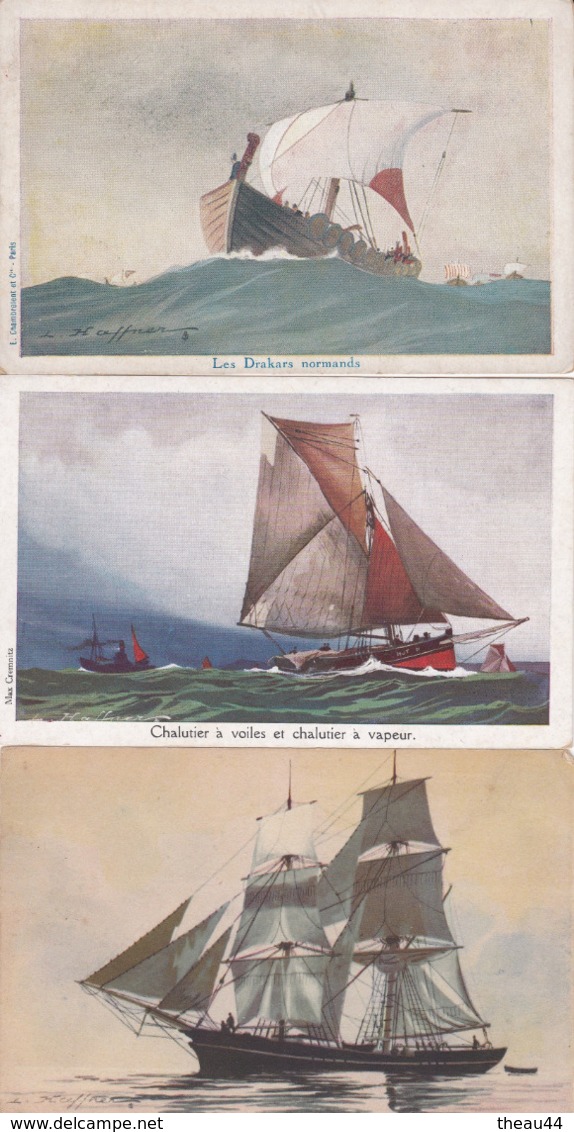 ¤¤   -    Lot De 6 Cartes De Bateaux   -  Illustrateur " HAFFNER "  -  Voiliers  -  ¤¤ - Haffner