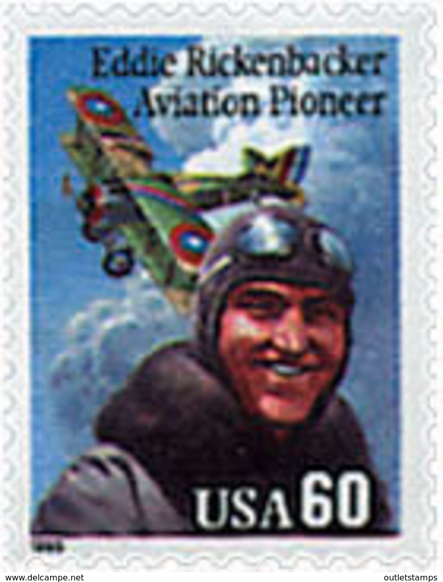 Ref. 86896 * NEW *  - UNITED STATES . 1995. AVIATION PIONEERS. Eddie Rickenbacker. PIONEROS DE LA AVIACION. Eddie Ricken - Unused Stamps