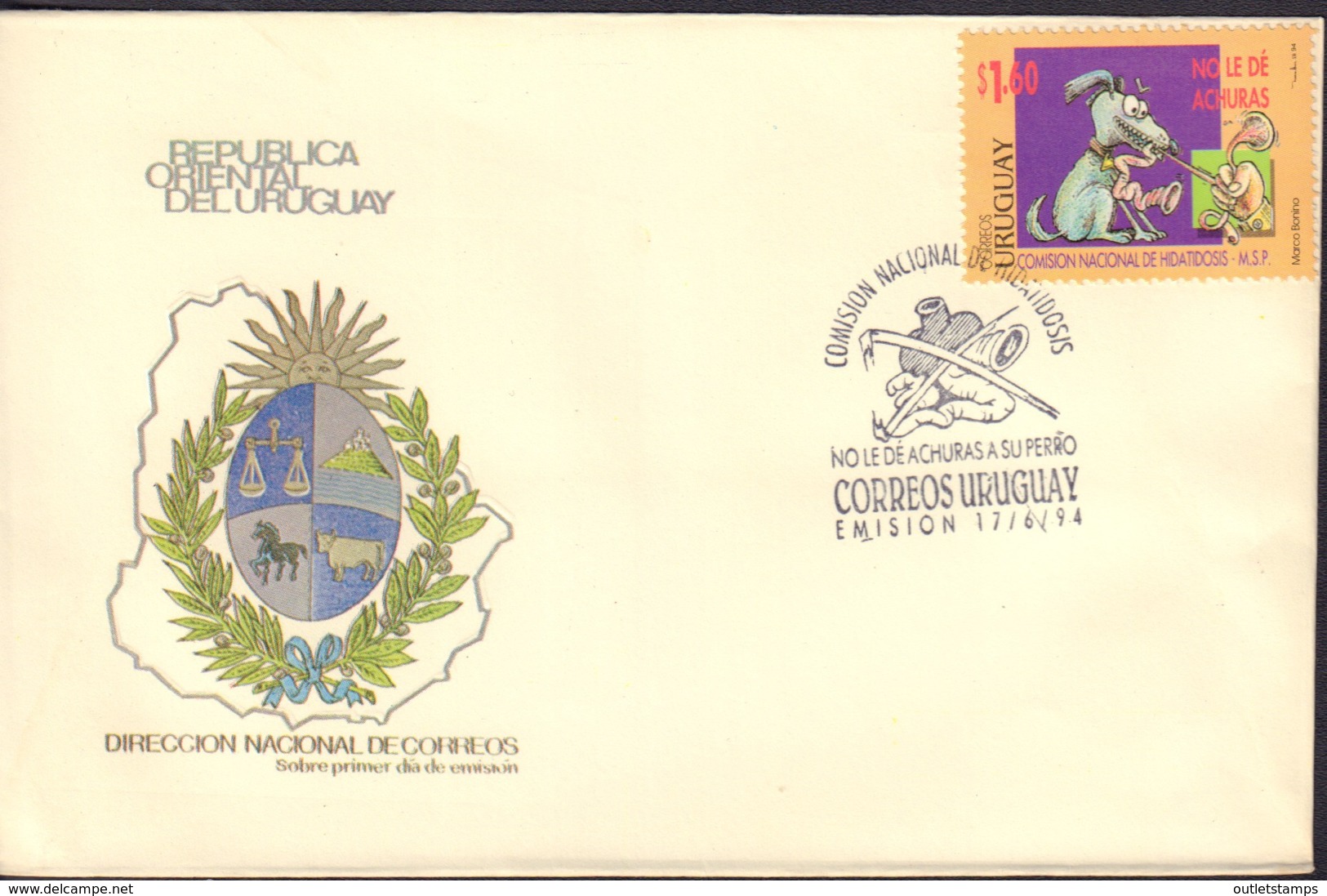 Ref. 418460 * NEW *  - URUGUAY . 1994. NATIONAL COMMISSION TO PREVENT TAPEWORMS. COMISION NACIONAL DE HIDATIDOSIS - Uruguay