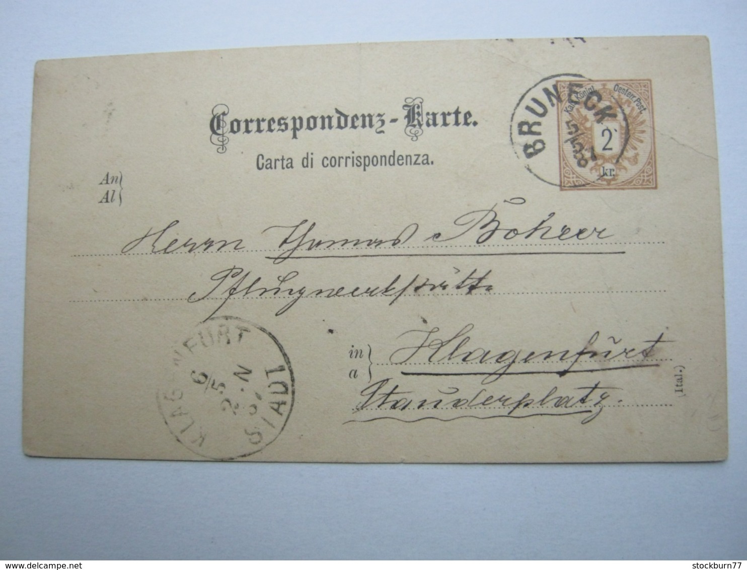 1881 , BRUNECK , Klarer Stempel Auf Ganzsache - Storia Postale