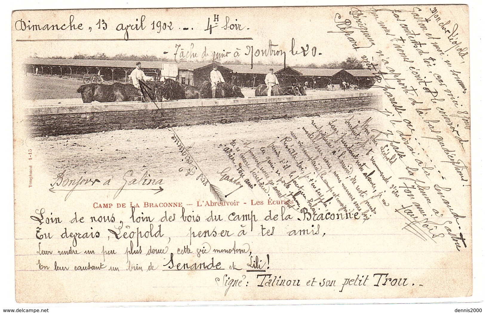 BRIE (16) - CAMP DE LA BRACONNE - L' Abreuvoir - Les Ecuries - 1902 - Ed. Tongimed 1-15 - Andere & Zonder Classificatie