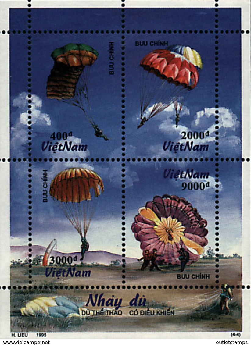 Ref. 224392 * NEW *  - VIET NAM . 1995. PARACHUTING. PARACAIDISMO - Vietnam