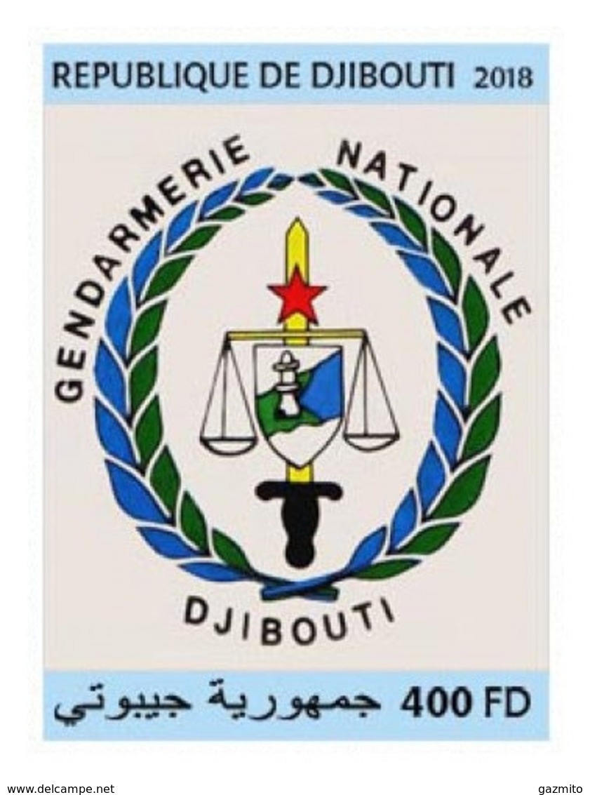 Djibouti 2018, Djibouti Gendarmeria Nationale, 1val IMPERFORATED - Police - Gendarmerie