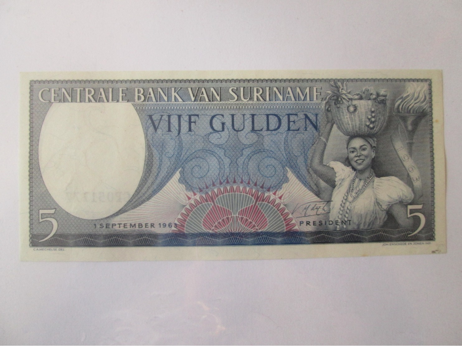 Suriname 5 Gulden 1963 Banknote - Suriname