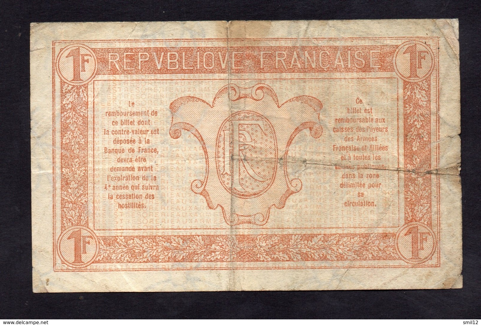 Trésorerie Aux Armées- 1 Francs -  Série C2 - - 1917-1919 Trésorerie Aux Armées