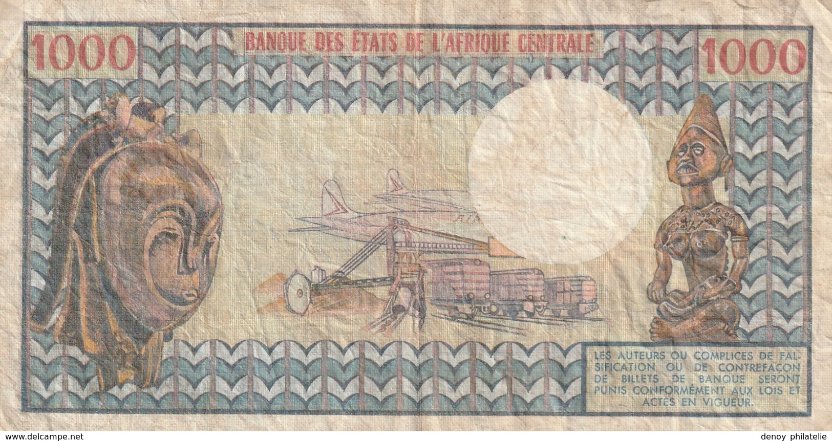 Republique Centrafricaine 1000 Francs N° 2 World  En L 'état - Repubblica Centroafricana