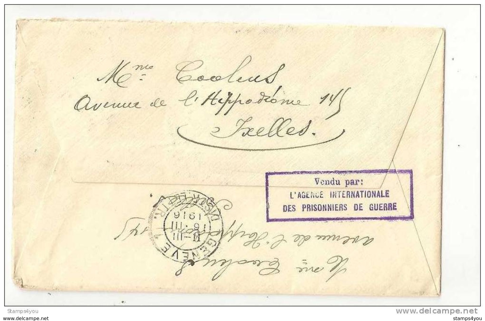 230 - 42 - Enveloppe Envoyée De Belgique En Suisse - 1ère Guerre Mondiale - Timbre Allemand Surchargé - Other & Unclassified