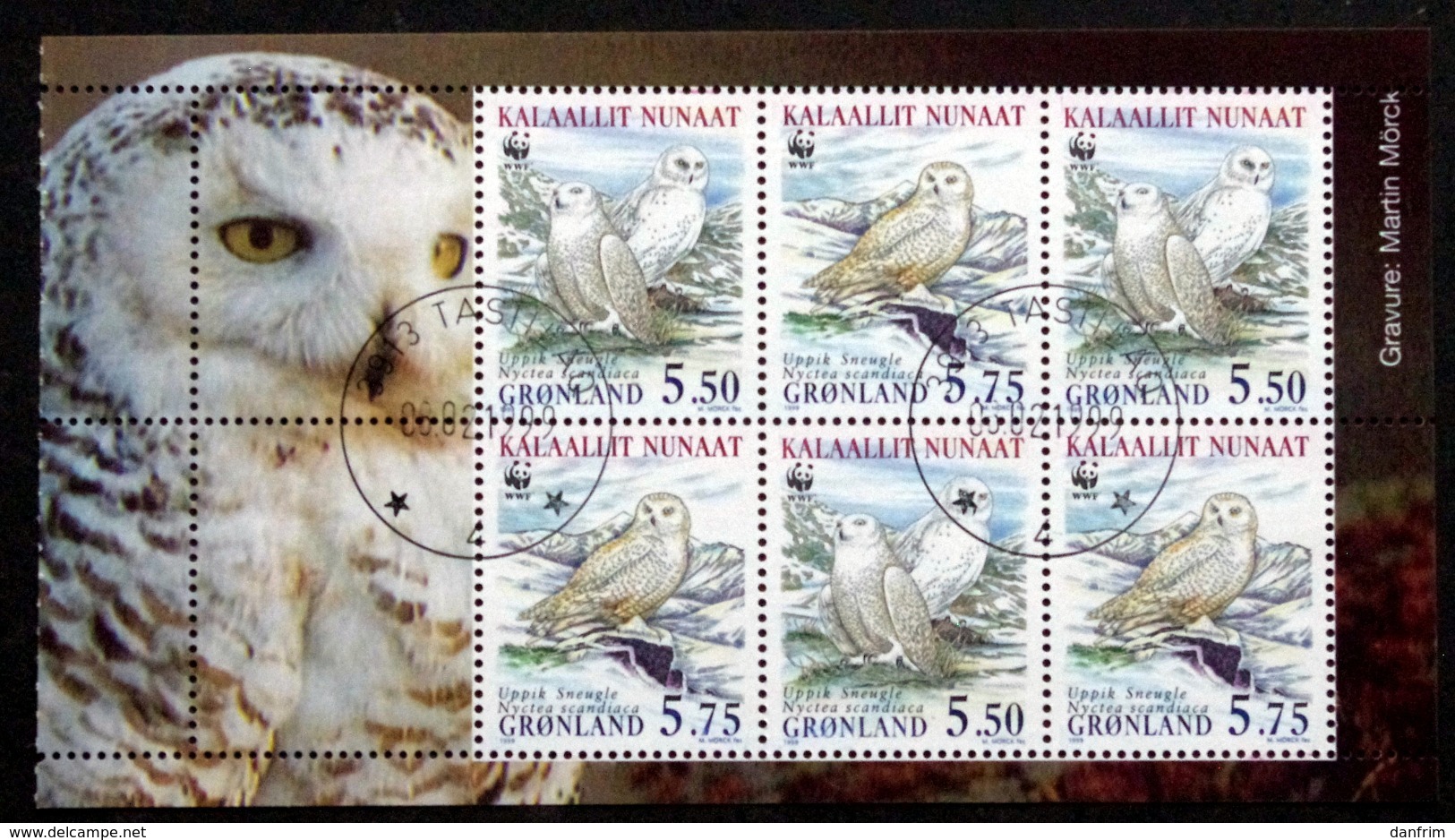 Greenland   1999  Snowy Owls  MiNr.333x-34x     (O) ( Lot Mappe ) - Oblitérés