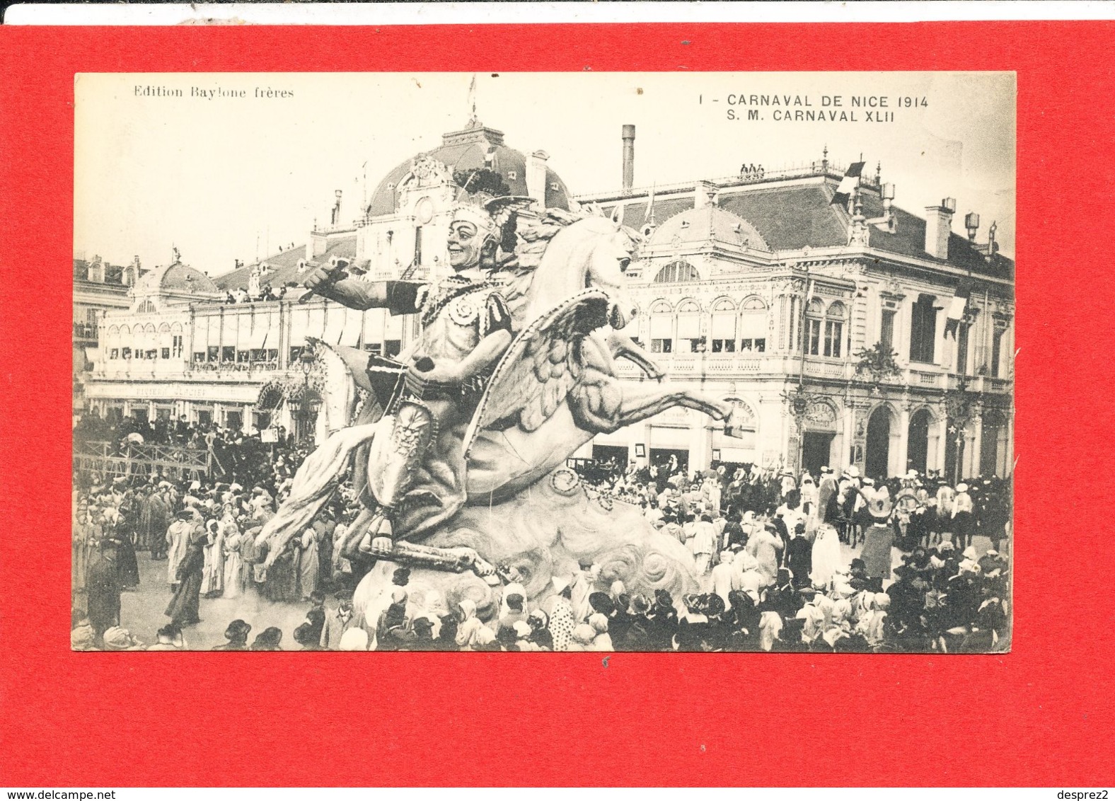 CARNAVAL NICE XLII 1914 Cpa Animée Char S M Carnaval  1 Giletta - Carnaval