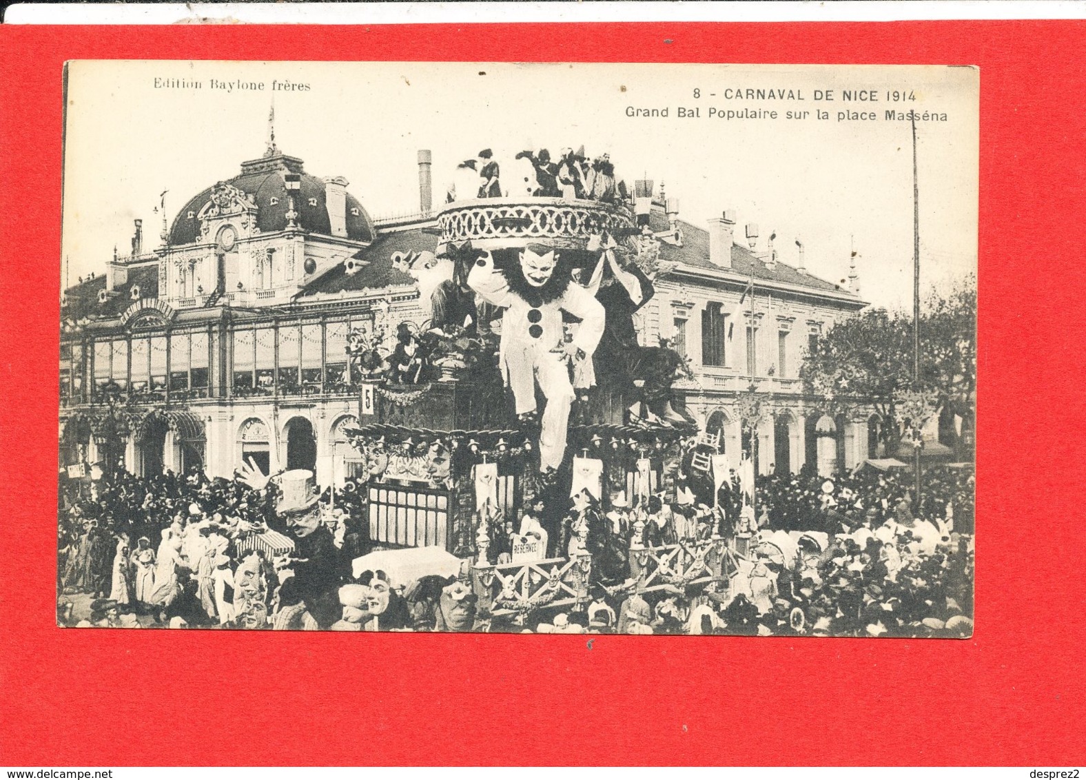 CARNAVAL NICE XLII 1914 Cpa Animée Grand Bal Populaire  8 Edit Baylone Freres - Carnaval