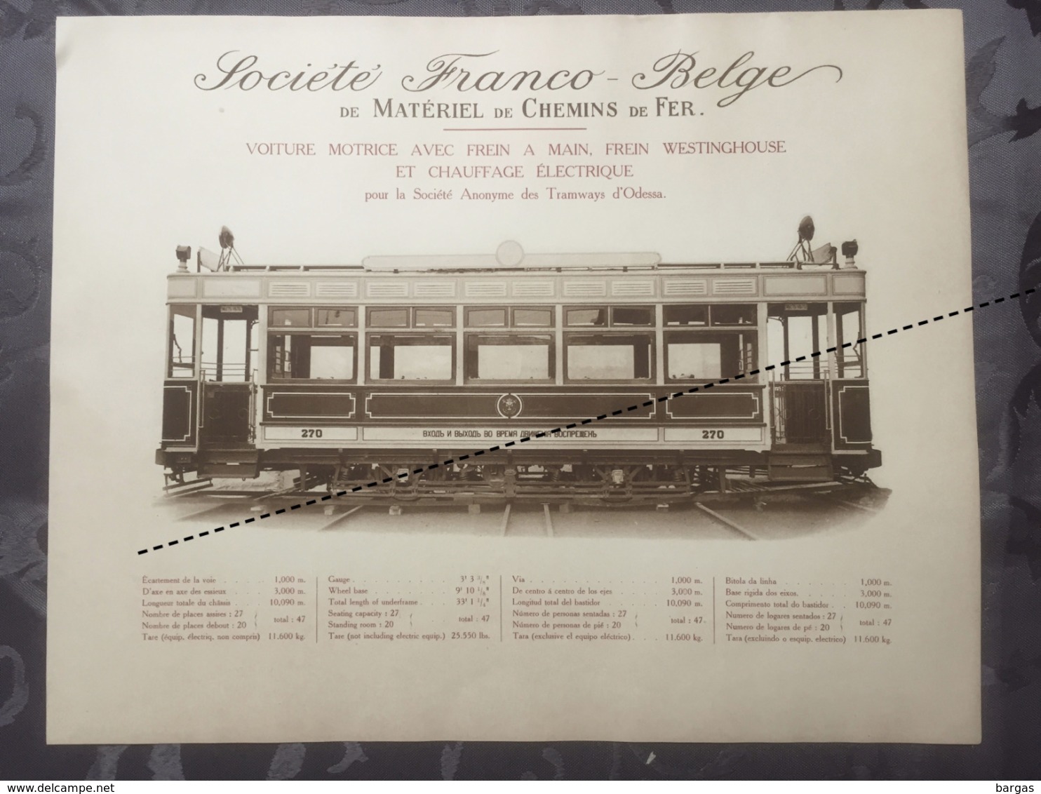 Affiche - Planche Train FRANCO BELGE DE MATERIEL DE CHEMINS DE FER Tram Tramways D'odessa Russie - Spoorweg