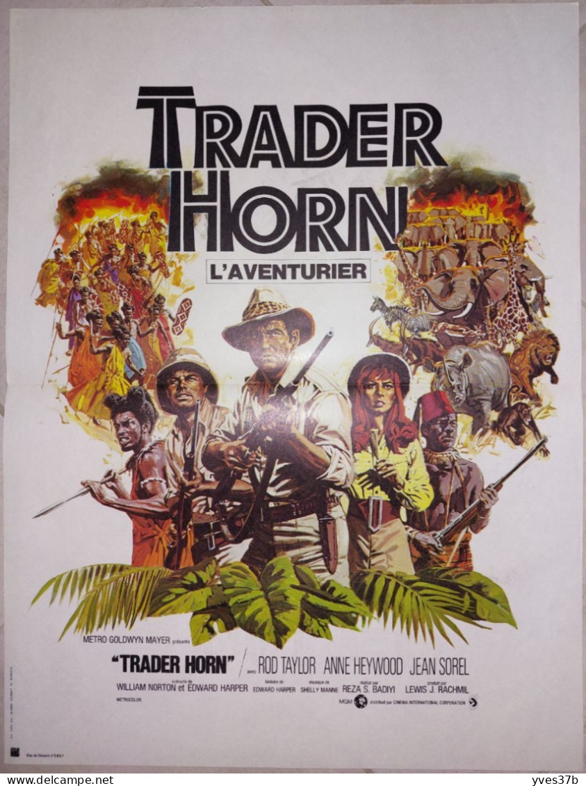 Trader Horn L'Aventurier" R. Taylor, A. Hewood, J. Sorel...1972 - Affiche 40x53 - TTB - Manifesti & Poster