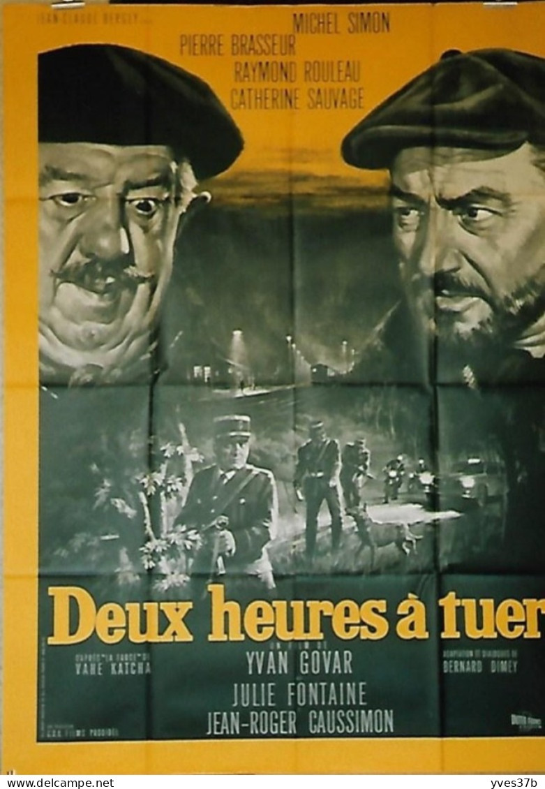 "Deux Heures à Tuer" Michel Simon, Pierre Brasseur...1965 - Affiche 120x160 - TTB - Affiches & Posters