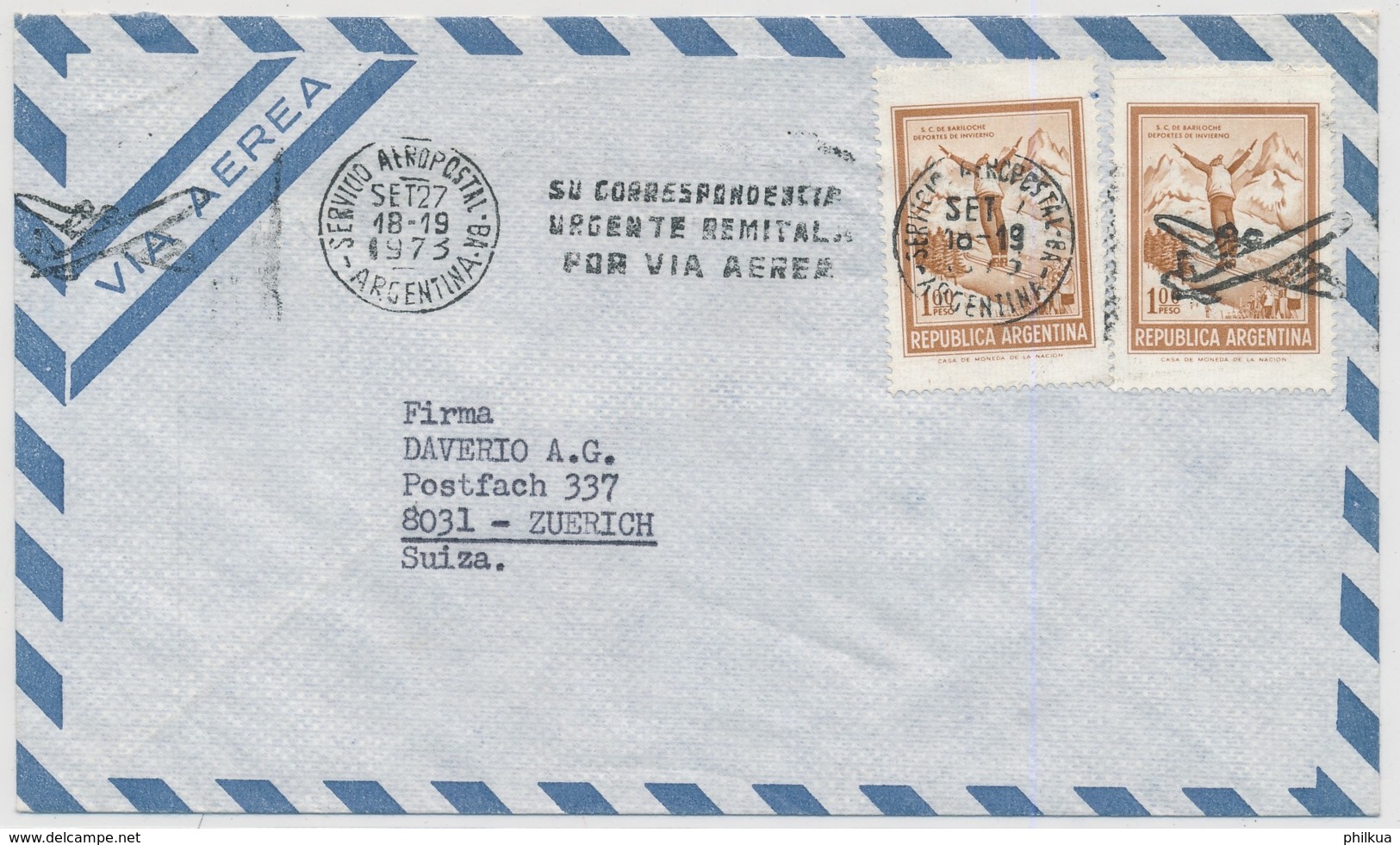 Argentinien - In Die Schweiz Gelaufener Brief / Argentina - Letter Used In Switzerland - Covers & Documents