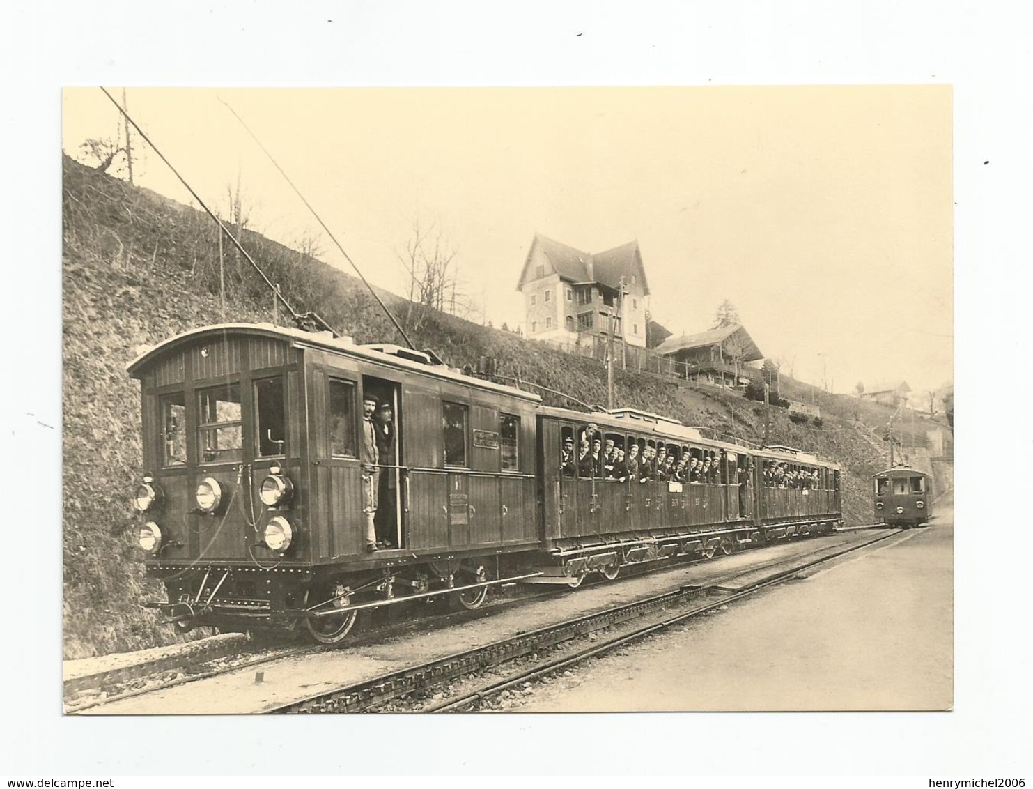 Suisse Vaud Train A Gryon Vers 1920  Cpm Repro - Gryon