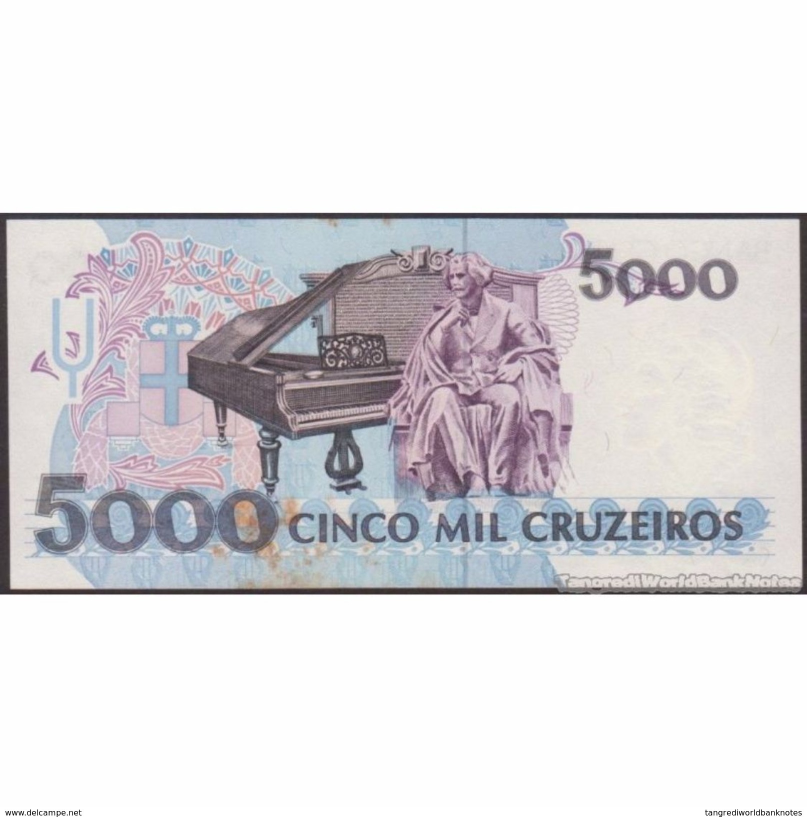 TWN - BRAZIL 232c - 5000 5.000 Cruzeiros 1991 Various Series - Signatures: Haddad & Loyola UNC - Brasile