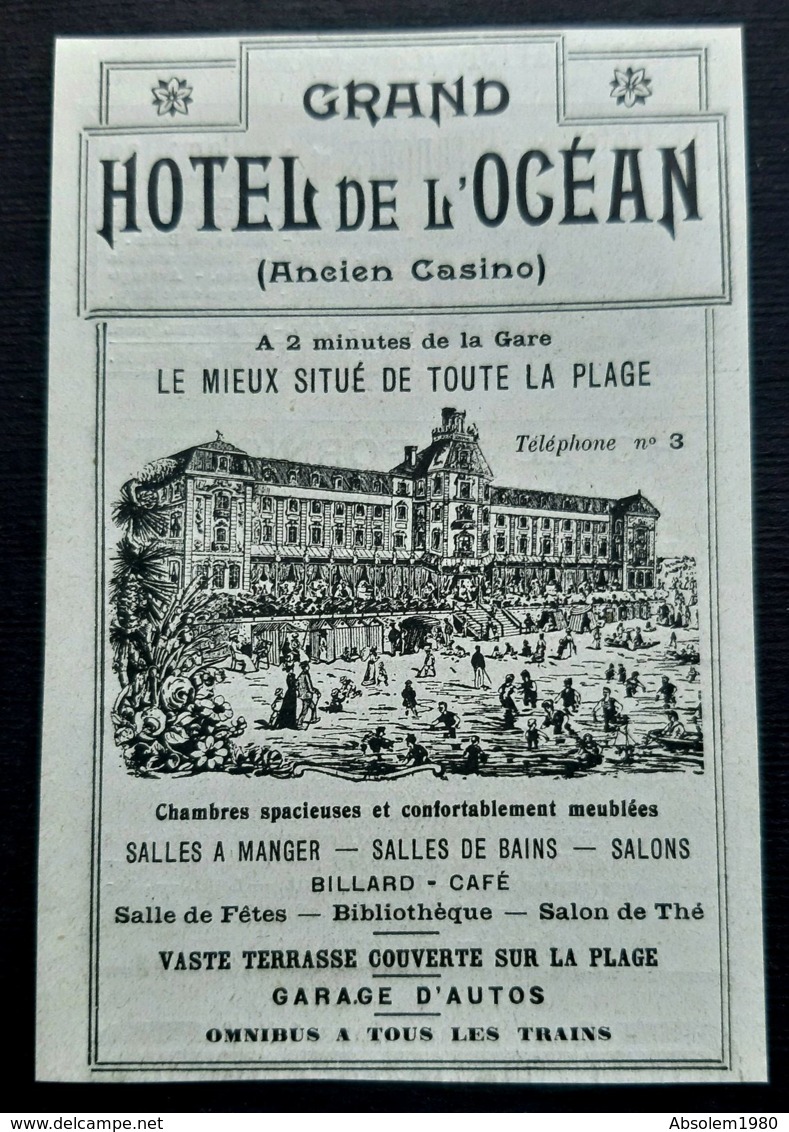 PORNICHET HOTEL DE L'OCEAN ANCIEN CASINO PUBLICITE ANCIENNE 1914 LOIRE ATLANTIQUE 44 - Pubblicitari