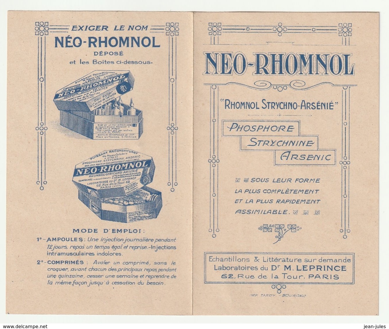 NEO-RHOMNOL Du Dr M.Leprince - Advertising