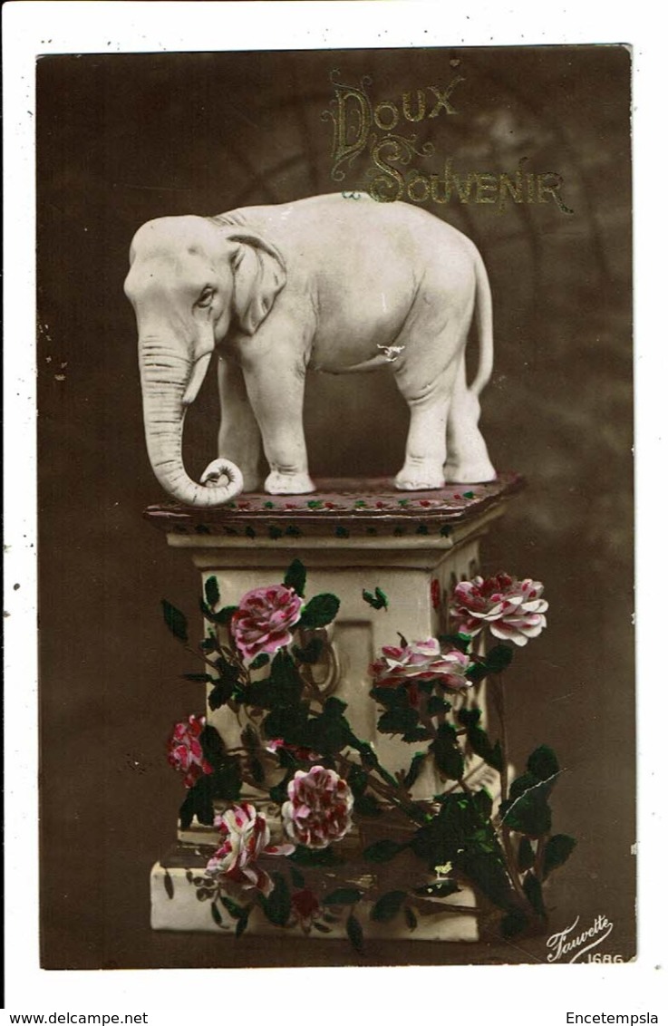 CPA-Carte Postale-France- Doux Souvenirs Un éléphant Sur Un  Piédestal  En 1916-VM8639 - Autres & Non Classés