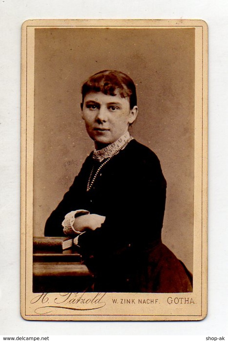 Y13311/ CDV Foto Marie Ewald Aus Gotha Junge Frau Foto Pätzold Ca. 1880 - Other & Unclassified