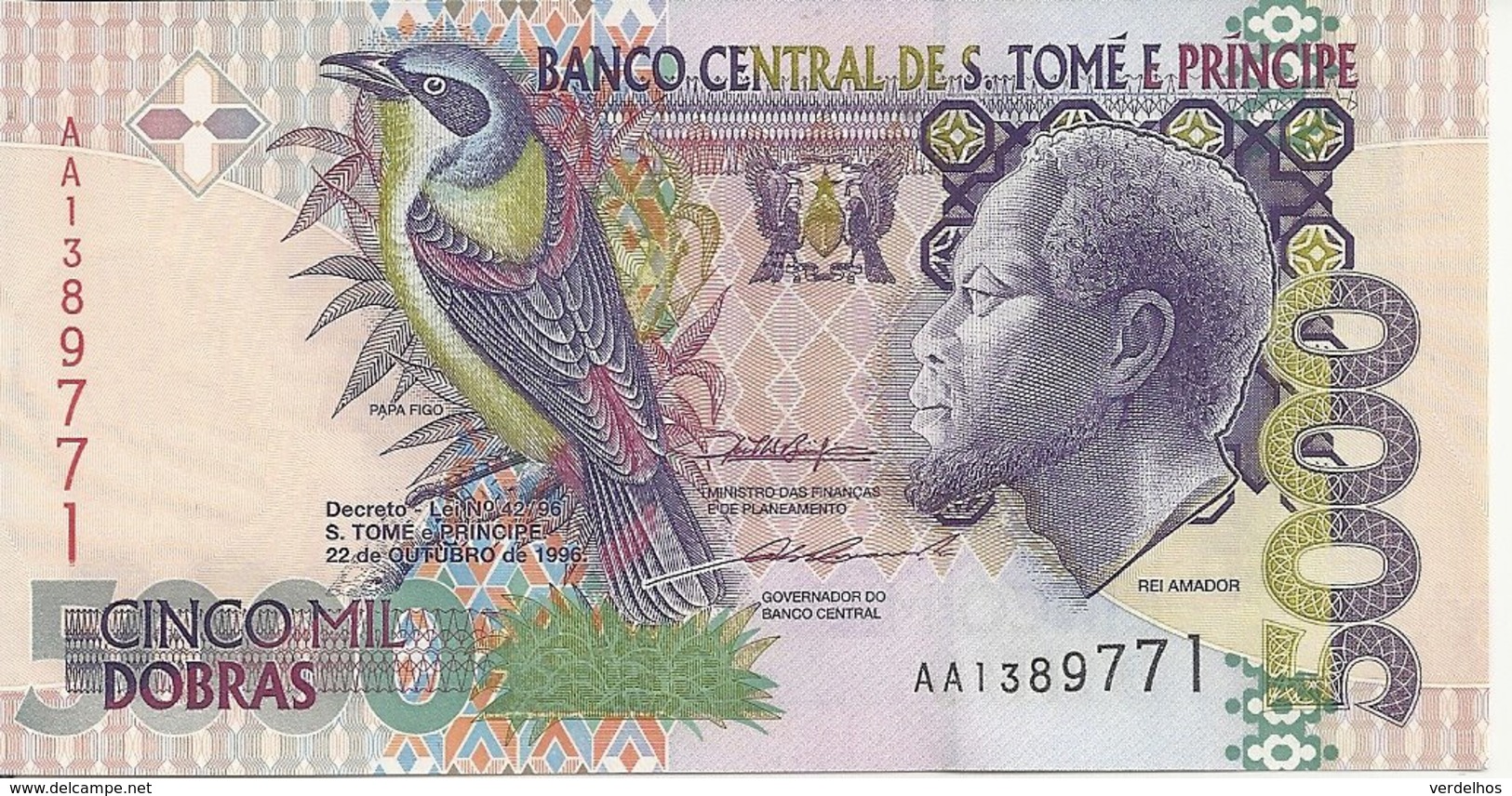 SAO TOME ET PRINCIPE 5000 DOBRAS 1996 UNC P 65 A - San Tomé E Principe