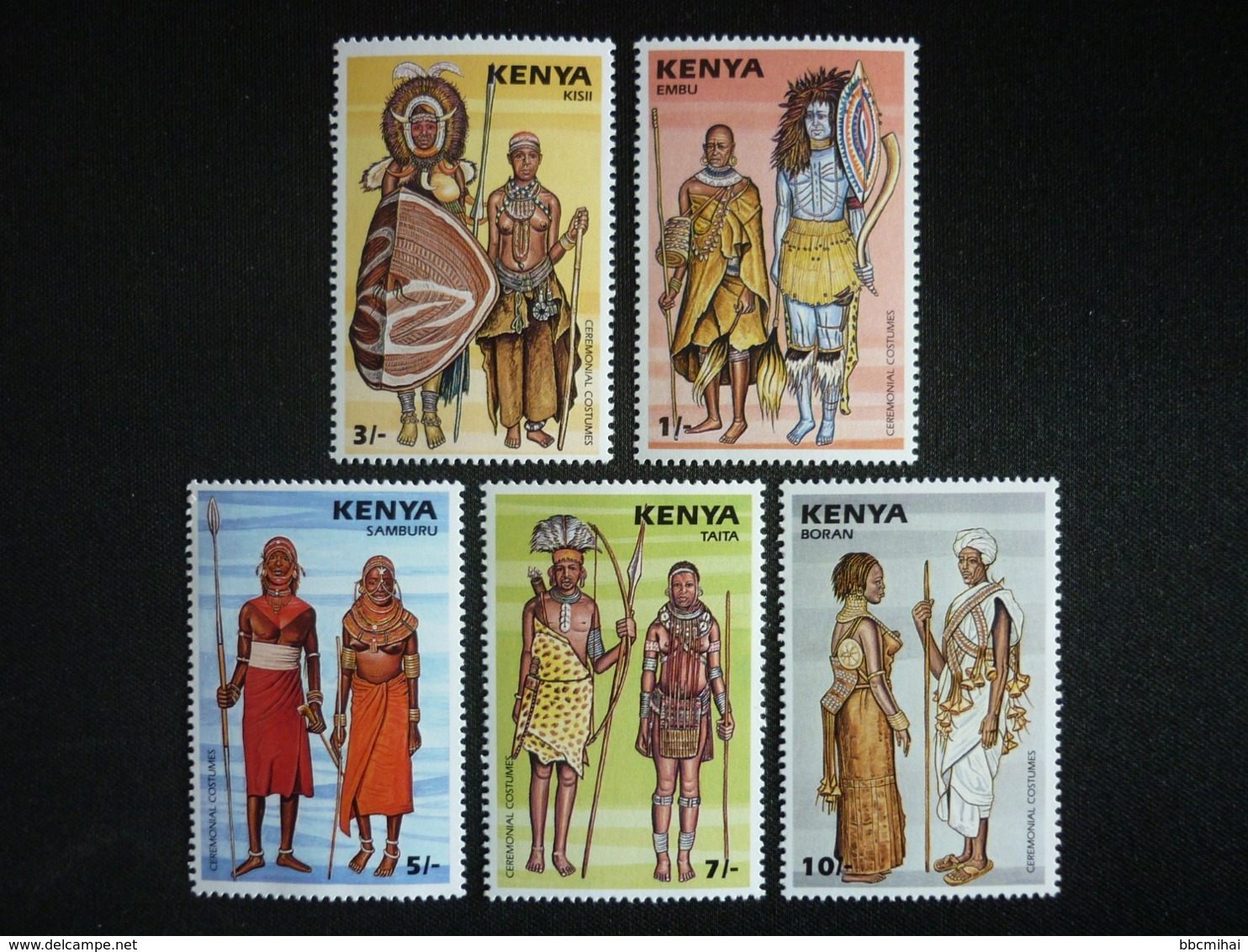 Kenya, 1987 Ceremonial Costumes Scott #403-407 MNH Cv. 18,00$ - Kenia (1963-...)