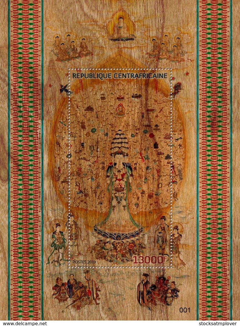 Central Africa 2019 Religion BuddhismThousand-hand Bodhisattva Wood Imperf. - Central African Republic