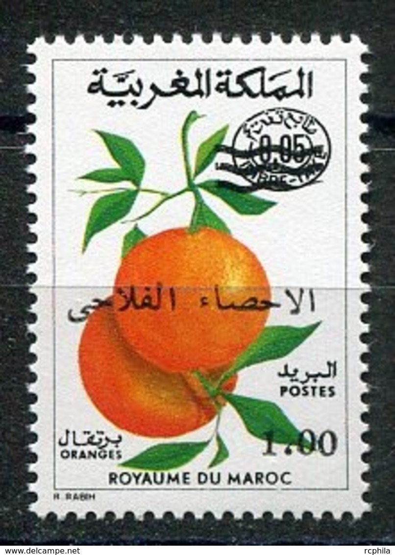RC 14396 MAROC N° 709 FRUITS LES ORANGES TIMBRE TAXE SURCHARGÉ RECENSEMENT AGRICOLE  NEUF ** - Marruecos (1956-...)