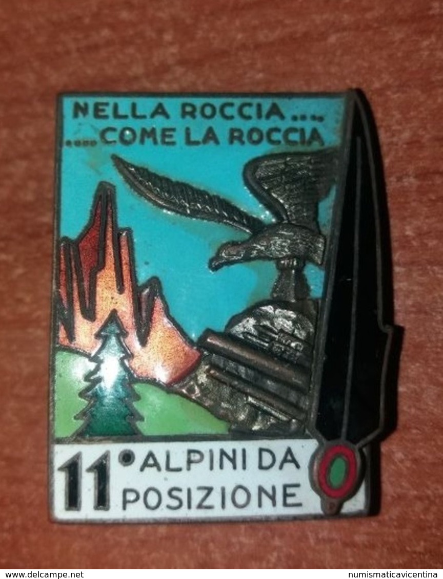 ALPINI 11° Val Tagliamento Gruppo Da Posizione Spilla Marcata Granero Pieve Tesino TN Anni '50 - Italië