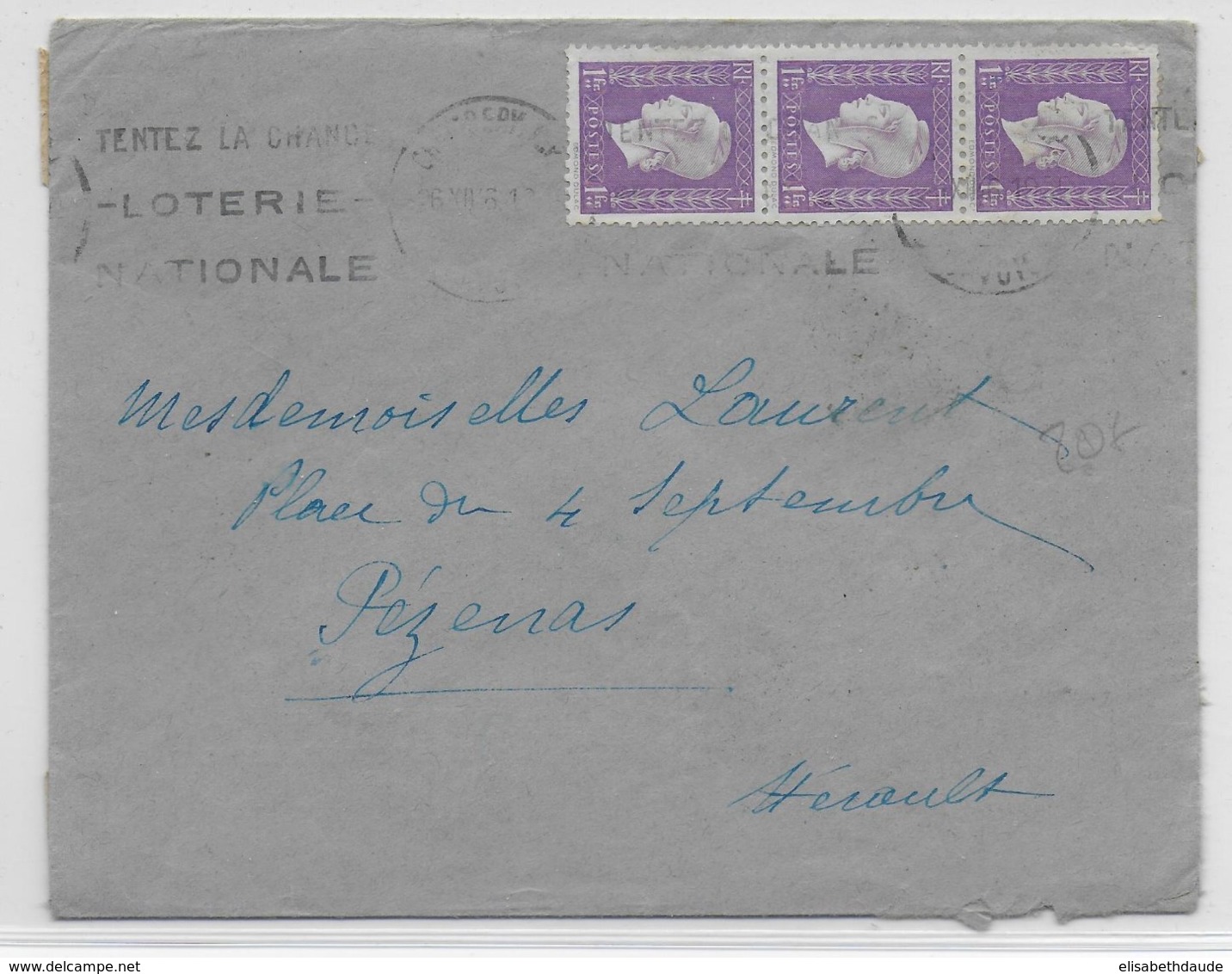 1946 - DULAC - ENVELOPPE  De CHAMBERY (SAVOIE) => PEZENAS - 1944-45 Marianne (Dulac)