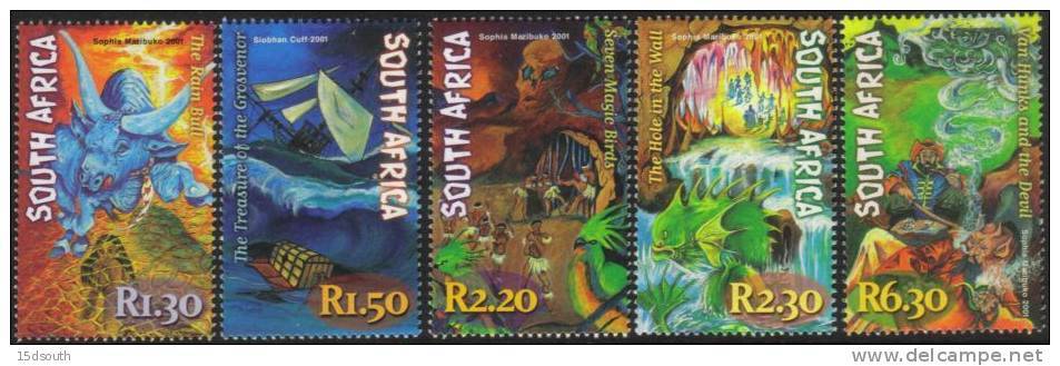 South Africa - 2001 Myths And Legends Set (**) # SG 1242-1246 , Mi  1322-1326 - Unused Stamps