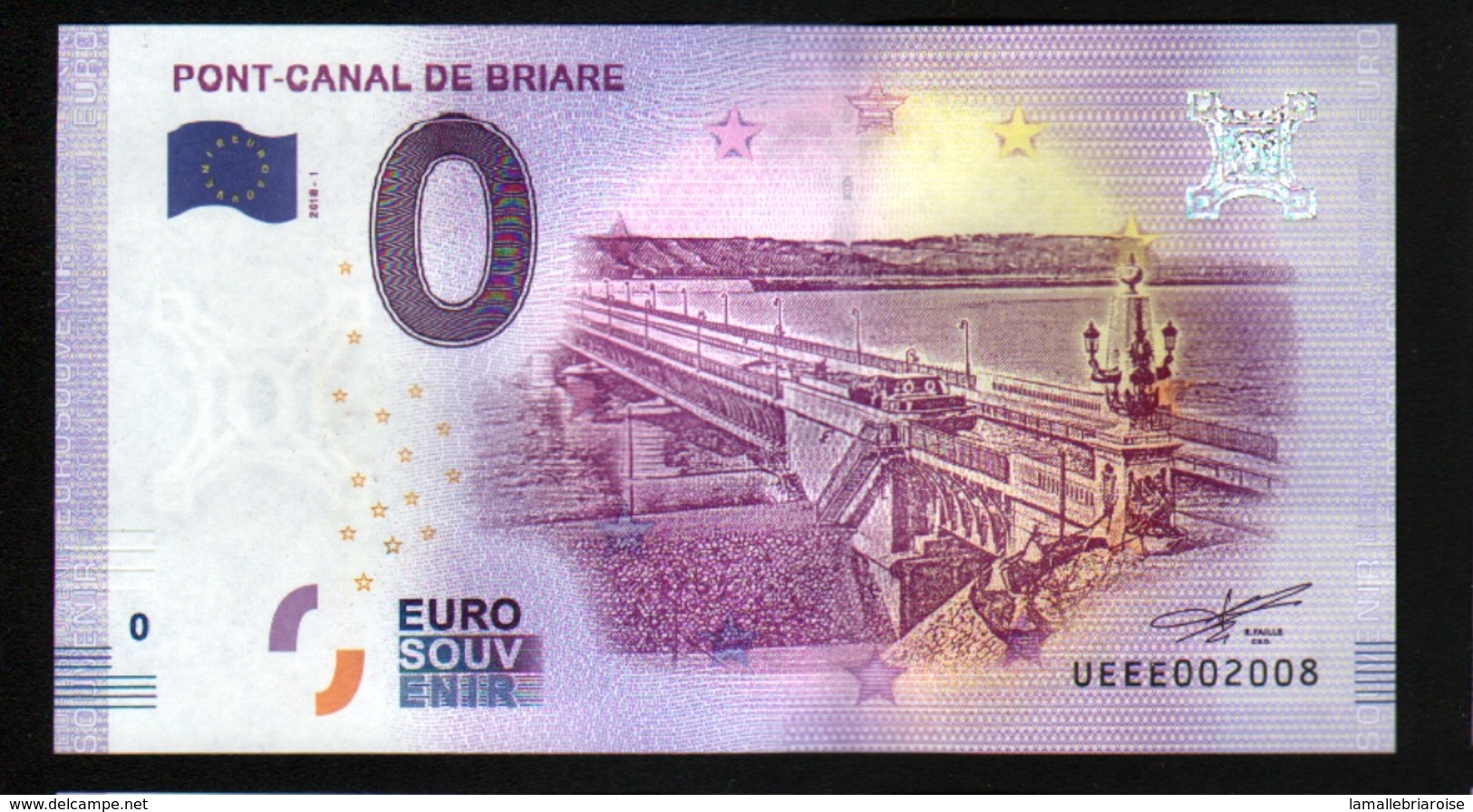 France - Billet Touristique 0 Euro 2018 N°2008 - PONT-CANAL DE BRIARE - Essais Privés / Non-officiels