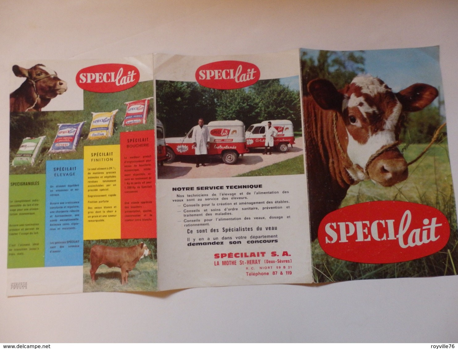 Publicité Sur Spécilait S.A La Mothe St-Heray (Deux-Sévres). Photos Des Renault 4 L. - Publicités