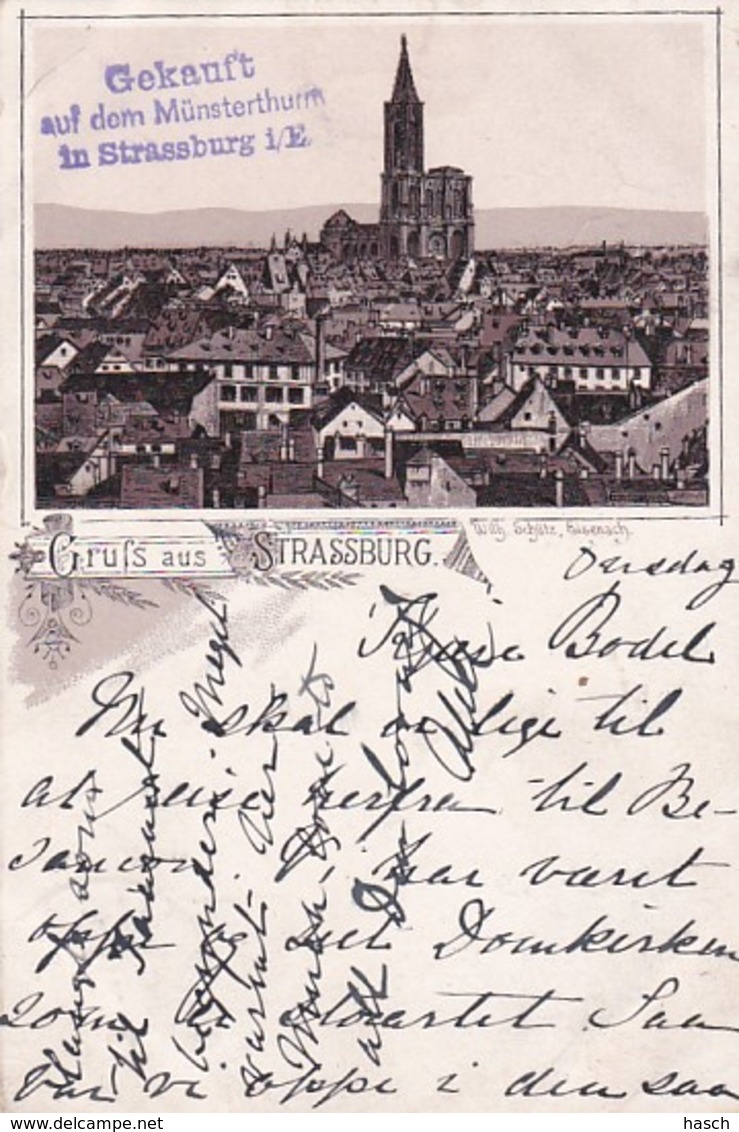 251544Gruss Aus Strassburg, (Poststempel 1892) (sehe Ecken Und Kanten) - Strasbourg