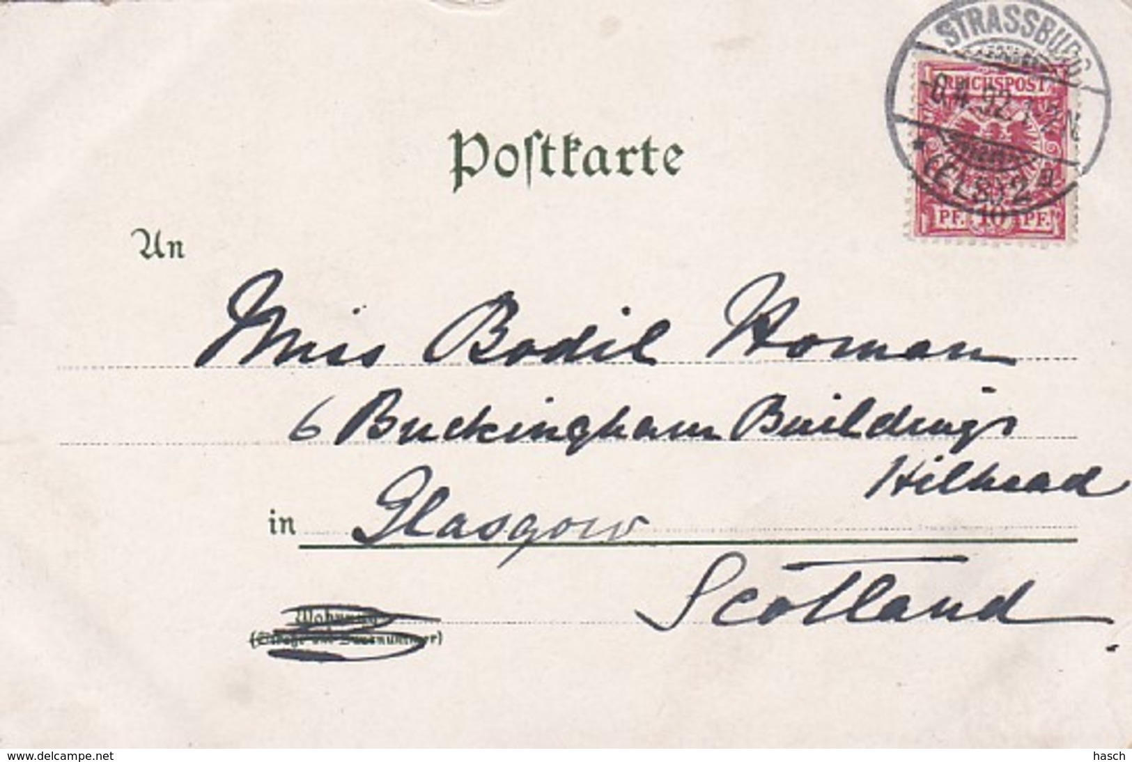 251544Gruss Aus Strassburg, (Poststempel 1892) (sehe Ecken Und Kanten) - Strasbourg