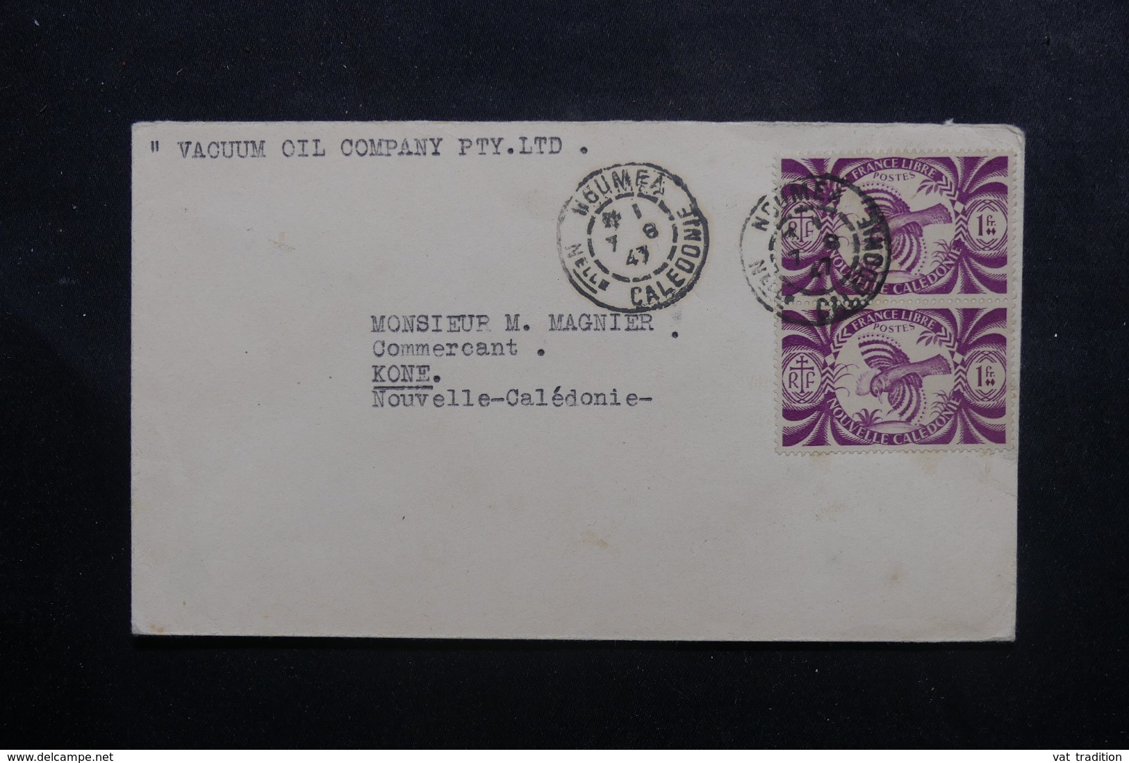 NOUVELLE CALÉDONIE - Enveloppe Commerciale De Nouméa Pour Kone En 1947, Affranchissement Plaisant - L 46089 - Covers & Documents