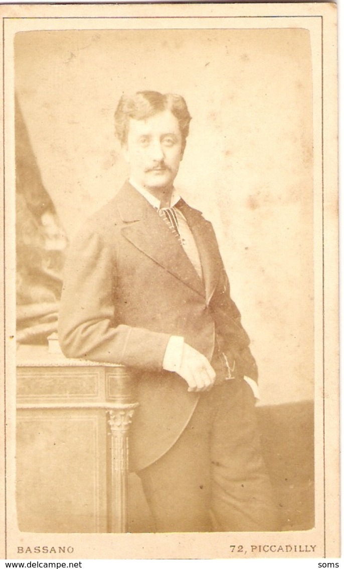 Old Photo By Alexander Bassano In London, French Andrieu Portrait, 1872 Cdv Dedicated To Mr Rhodé, Picadilly - Old (before 1900)