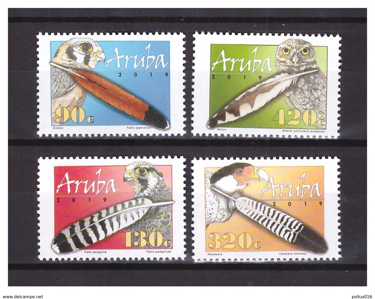 Aruba 2019 Veren Feathers Owl Hawk Eagle MNH - Curacao, Netherlands Antilles, Aruba