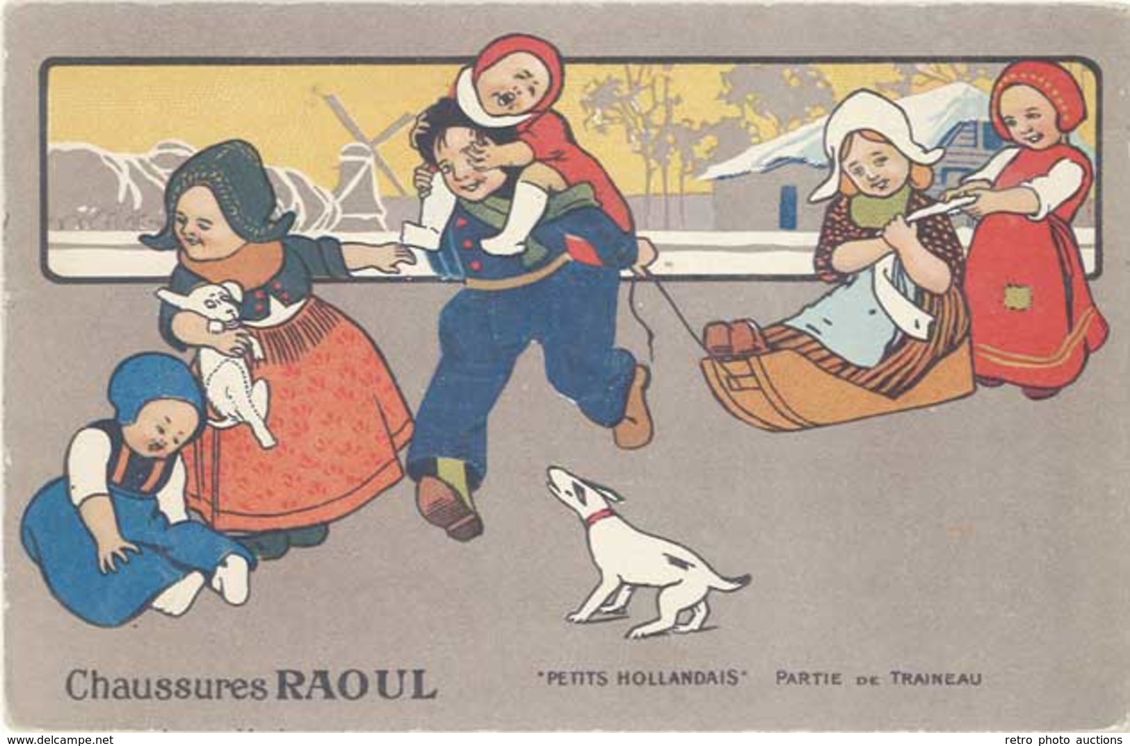 B Chaussures Raoul, Petits Hollandais, Partie De Traineau - Advertising