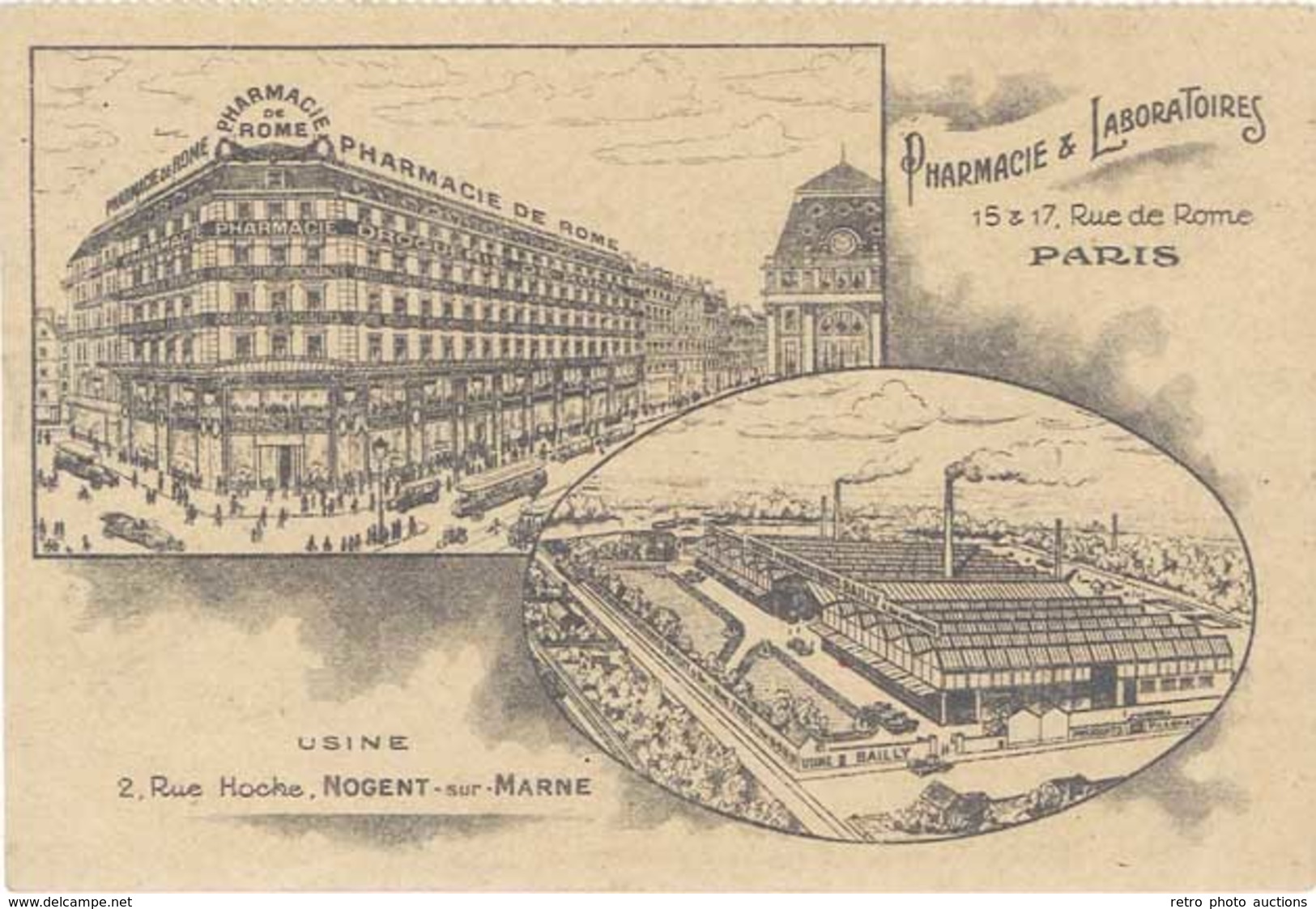 TB Pharmacie De Rome, Pharmacie & Laboratoires, Paris - Werbepostkarten