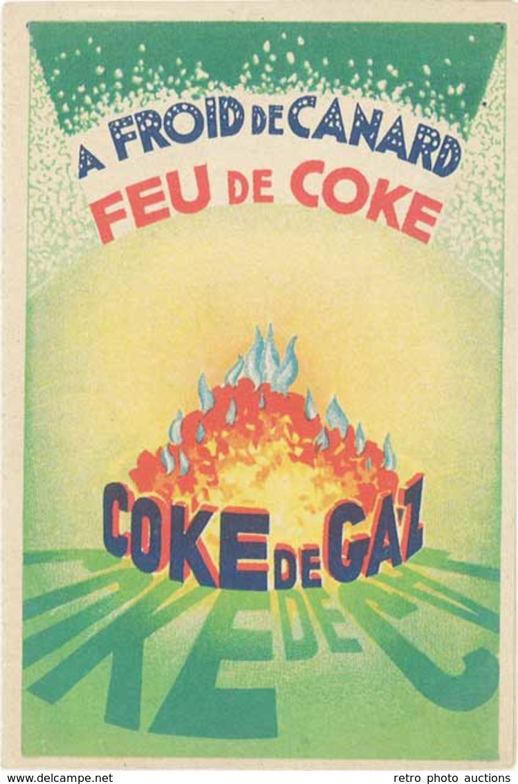 TB Feu De Coke / Coke De Gaz, Signée D’après Roger Pérot - Advertising