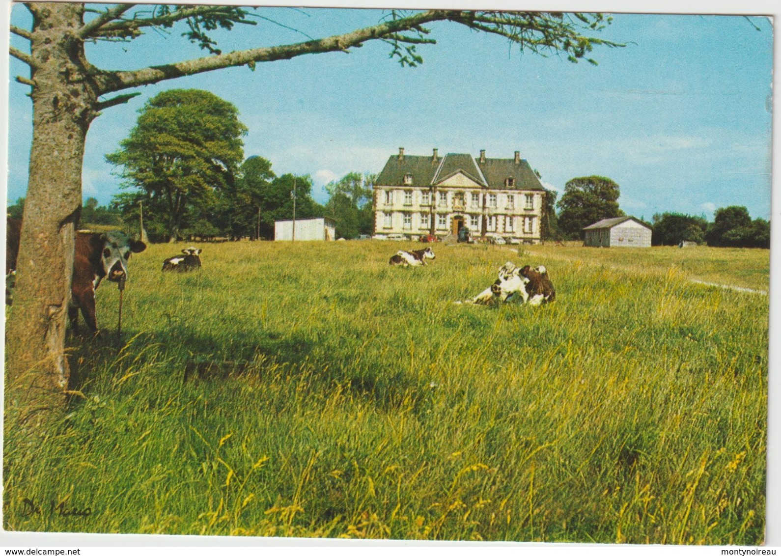 Manche :  ANNOVILLE : Le  Château  1976 , Vache - Autres & Non Classés