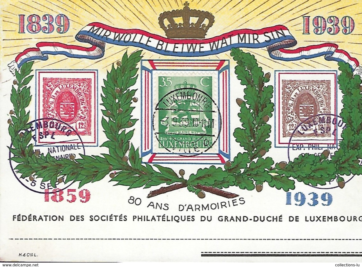 Luxembourg - FDC    3.5.9.1939  -  80 Ans Armoiries - FDC