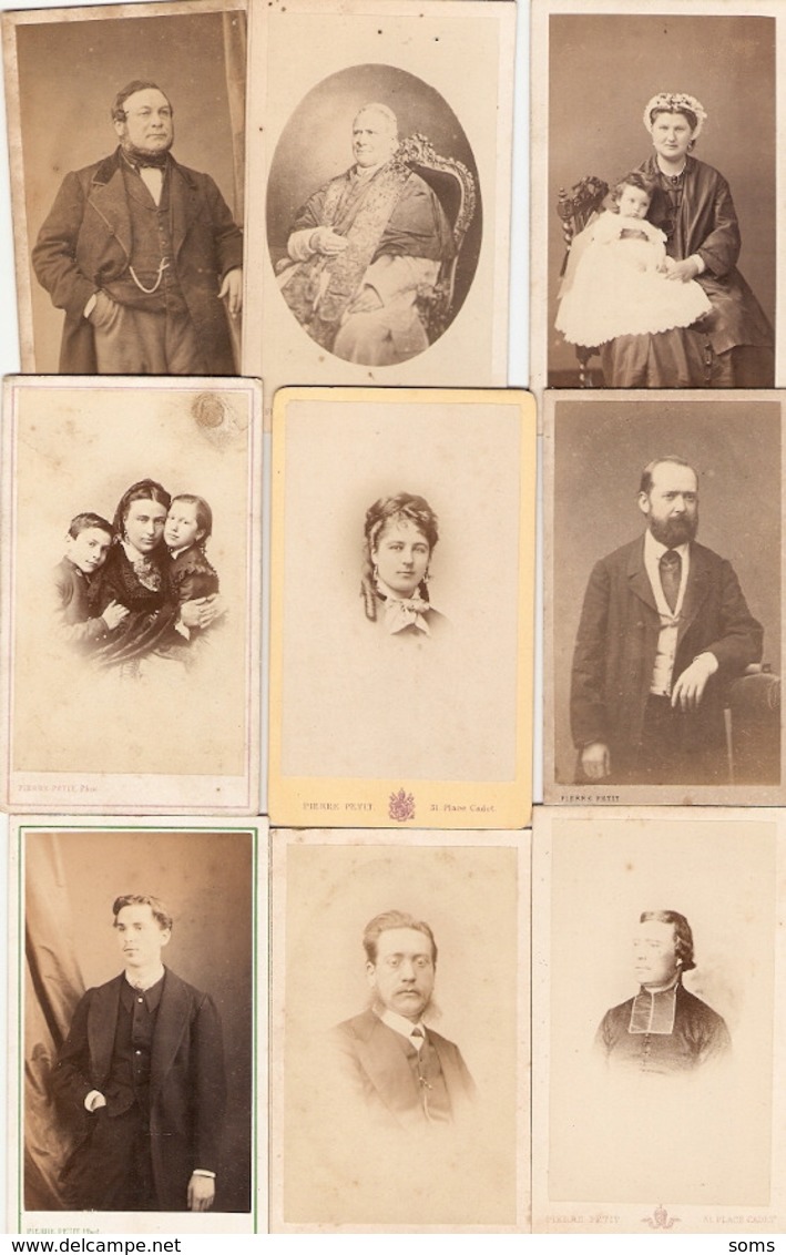 Joli Lot De 13 Photographies Par Pierre Petit à Paris, Mère Et Enfants, Portraits, Cdv Empire Vers 1860-1875 - Antiche (ante 1900)