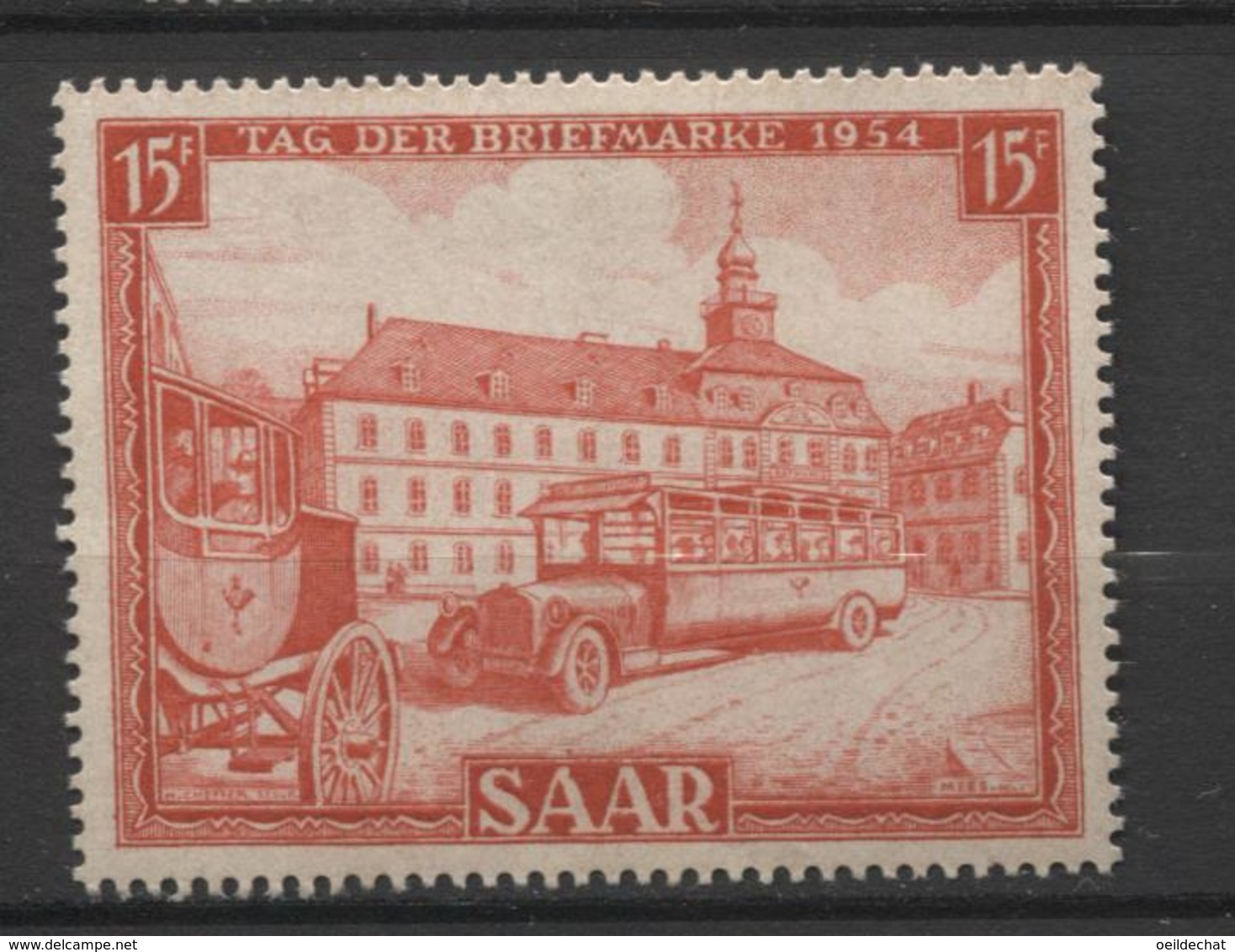 15412 SARRE N°329 * 15F Rouge : Journée Du Timbre    1954  TB - Unused Stamps