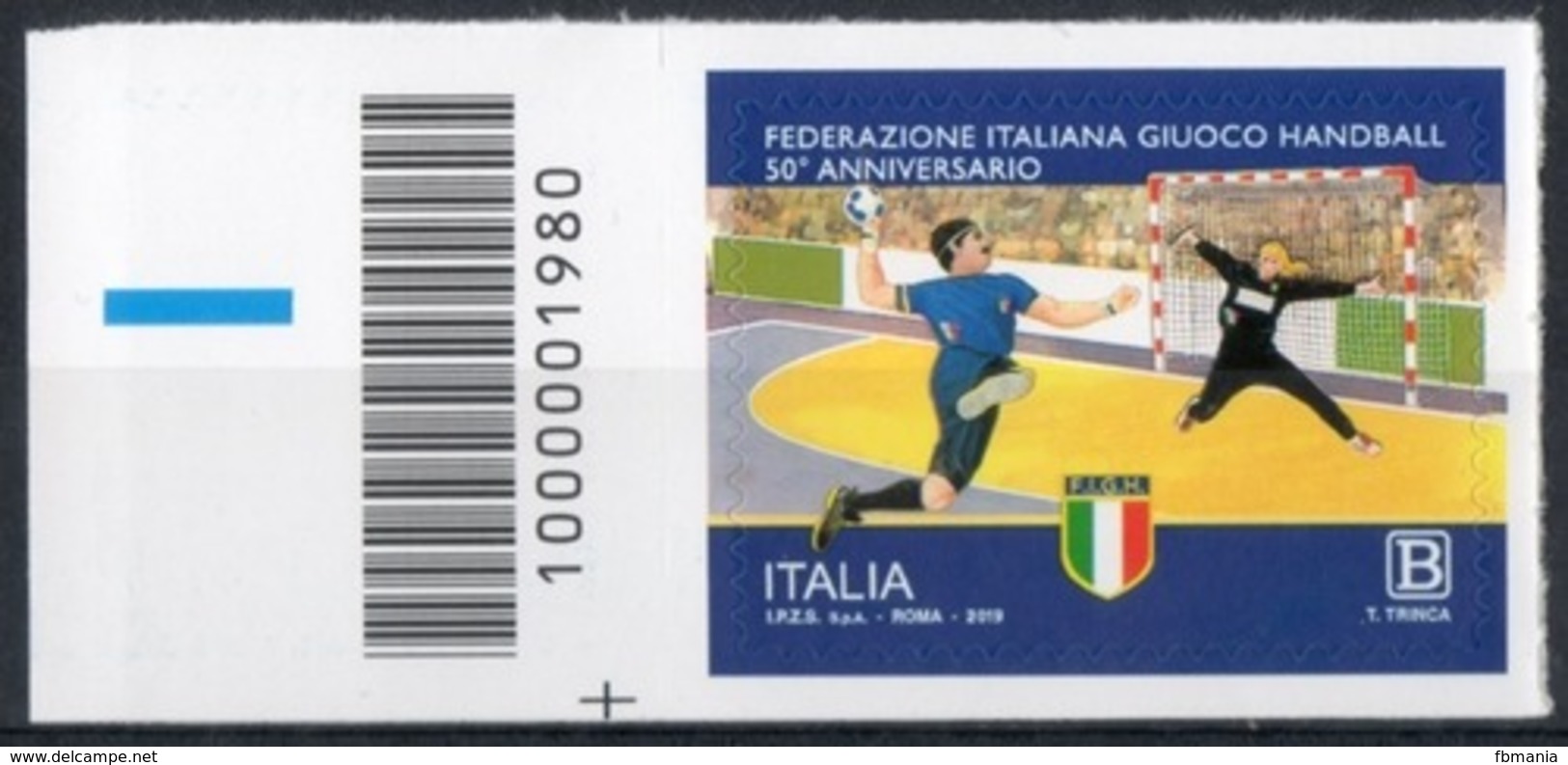 Italia 2019 - Federazione Italiana Giuoco Handball Codice A Barre MNH ** - Códigos De Barras